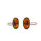 Beautiful crystal sparkling stones set in a brass base setting. The stone is faceted with brown, amber, green, and orange hues.